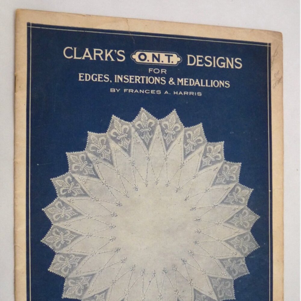 Antique Clark's ONT Designs Edges Insertions Medall pattern Book 9 1920 crochet